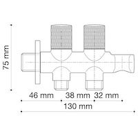 llave escuadra doble con soporte nur | drena