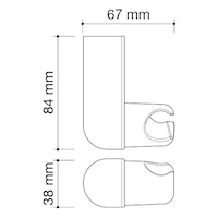 soporte ducha bico cromo | sanidek